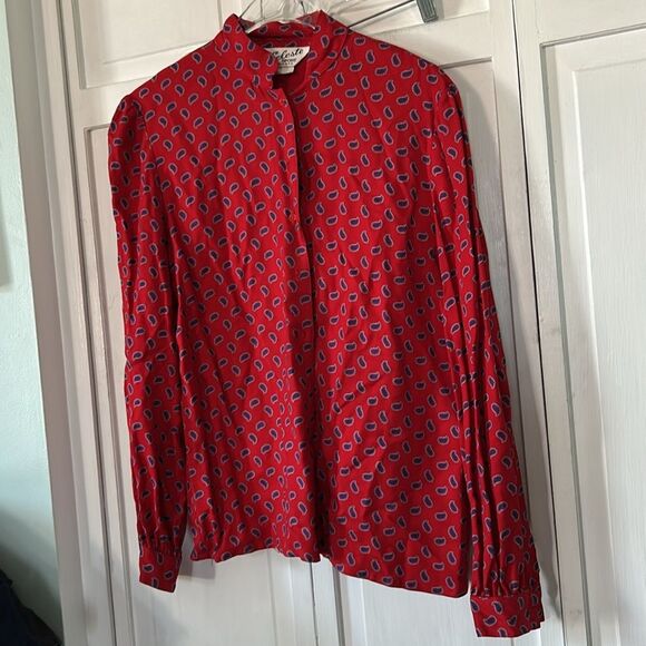 Vintage Celeste Red and Purple Paisley Shirt - Size M (see measurements) - Picture 6 of 6